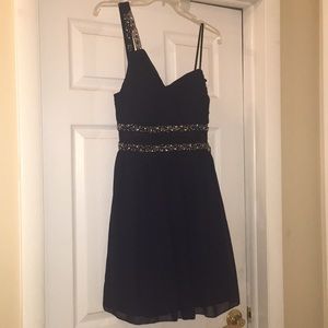NAVY BLUE DRESS WITH JEWELS SZ 11 PROM HOMECOMING